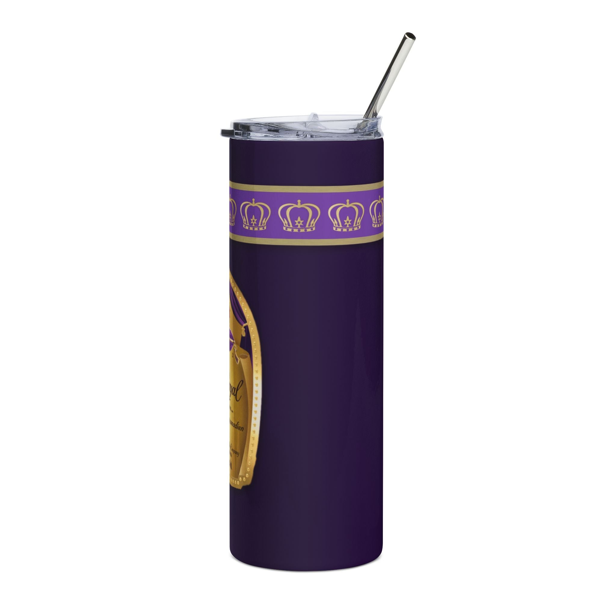 20oz Stainless Tumbler — Regal Purple Bottle Label Design