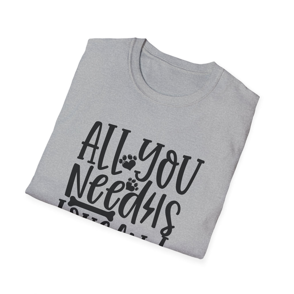 All You Need Is Love and a Dog T-Shirt — Cute Paw Print Dog Lover Tee