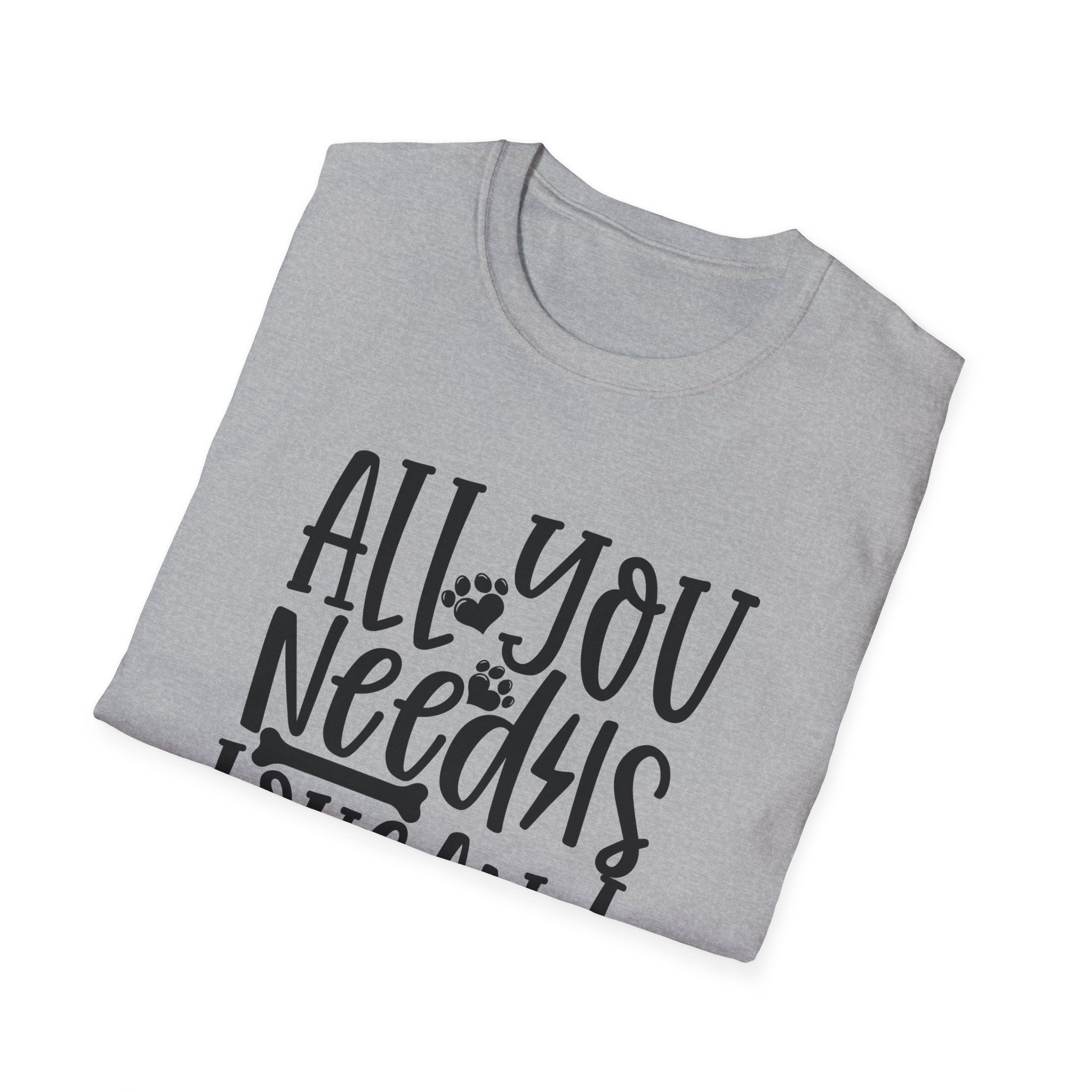 All You Need Is Love and a Dog T-Shirt — Cute Paw Print Dog Lover Tee