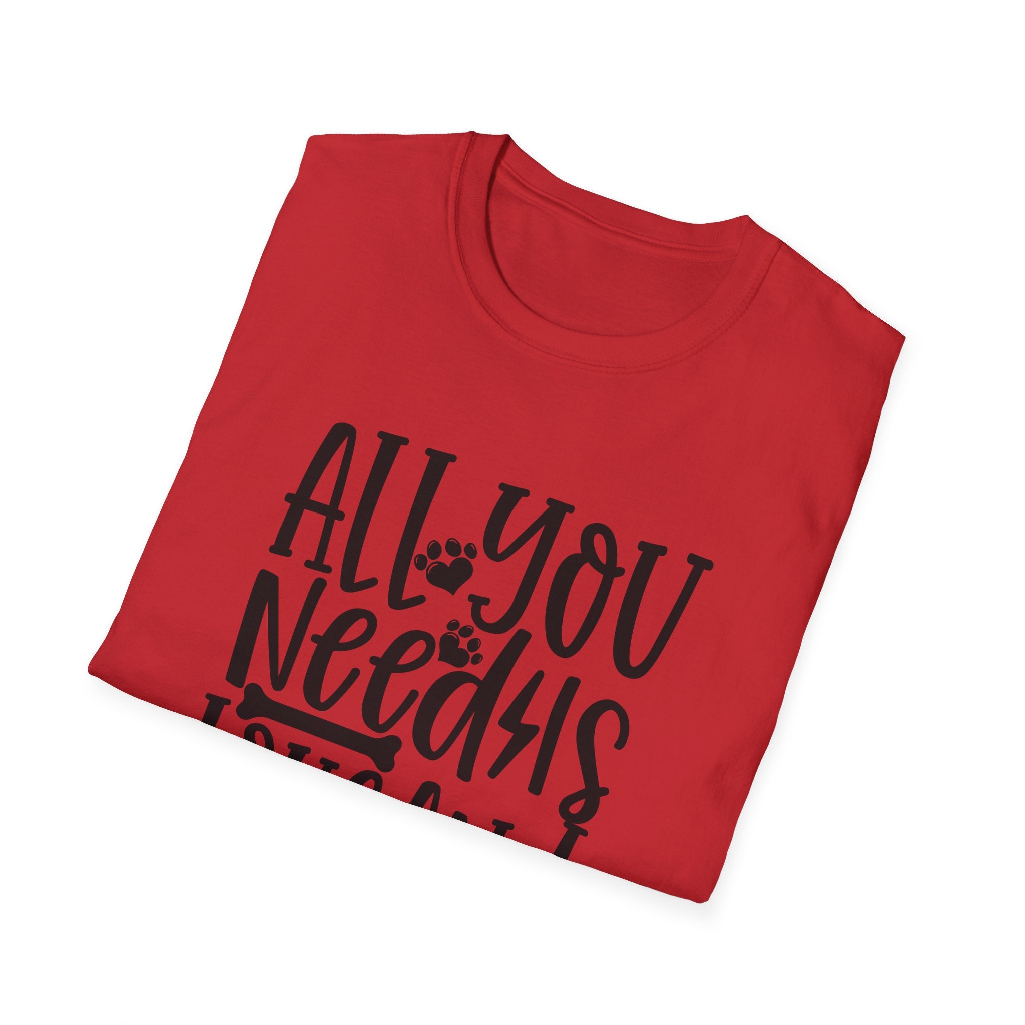 All You Need Is Love and a Dog T-Shirt — Cute Paw Print Dog Lover Tee