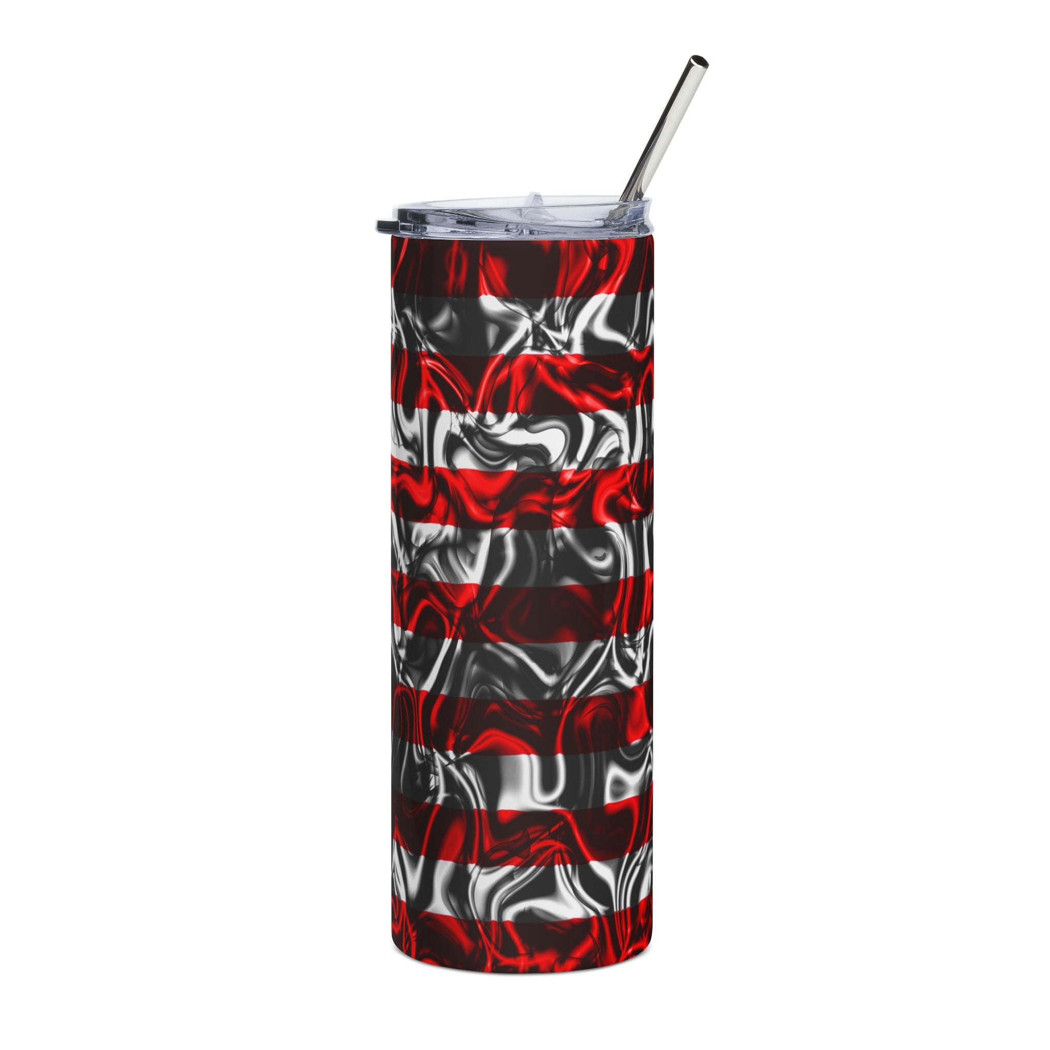 20oz Stainless Steel Tumbler — American Flag Swirl Design (Patriotic Travel Cup)