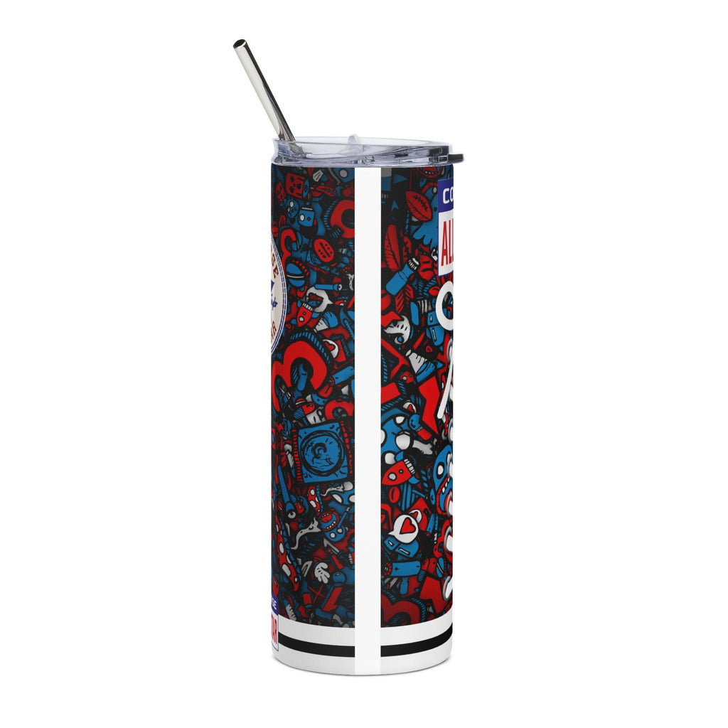 All Star Converse 20oz Stainless Steel Tumbler — Red & Blue Sneaker Doodle Design