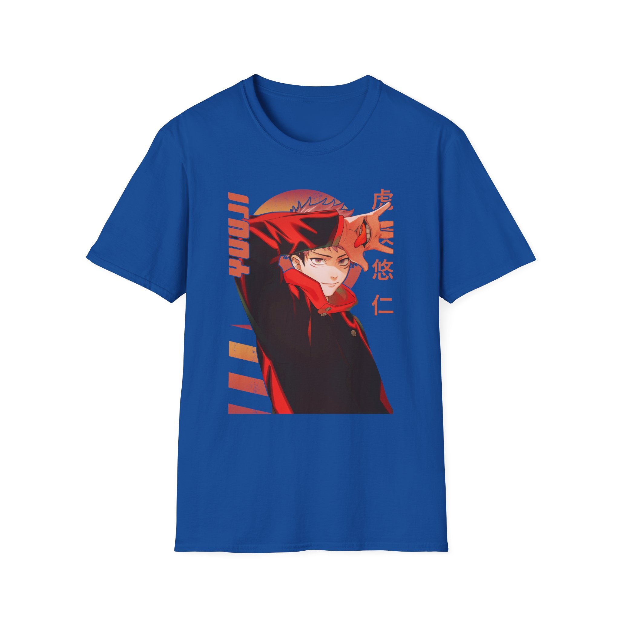 Anime Red Masked Boy T-Shirt — Japanese Text Graphic Tee