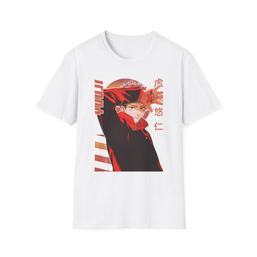 Anime Red Masked Boy T-Shirt — Japanese Text Graphic Tee