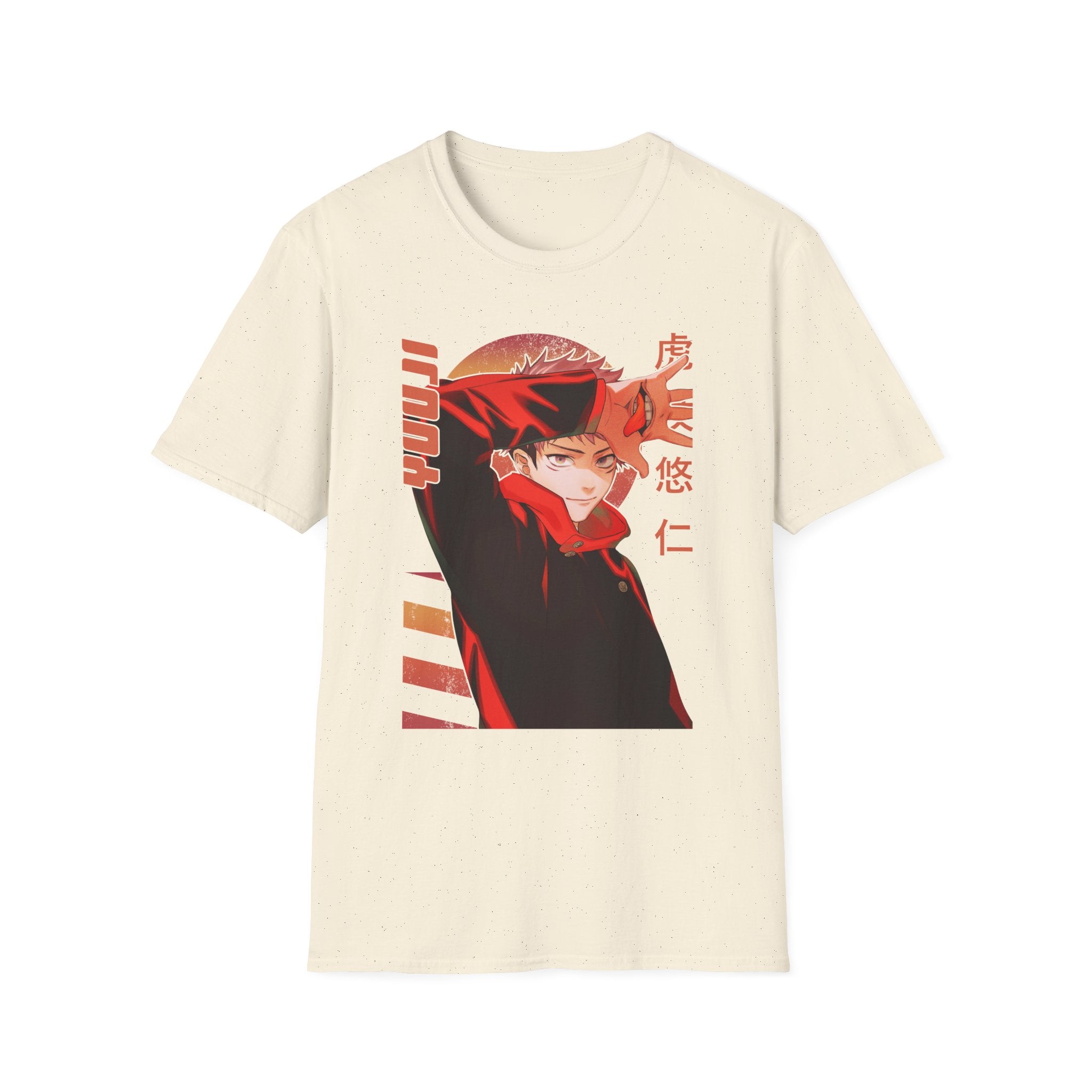 Anime Red Masked Boy T-Shirt — Japanese Text Graphic Tee
