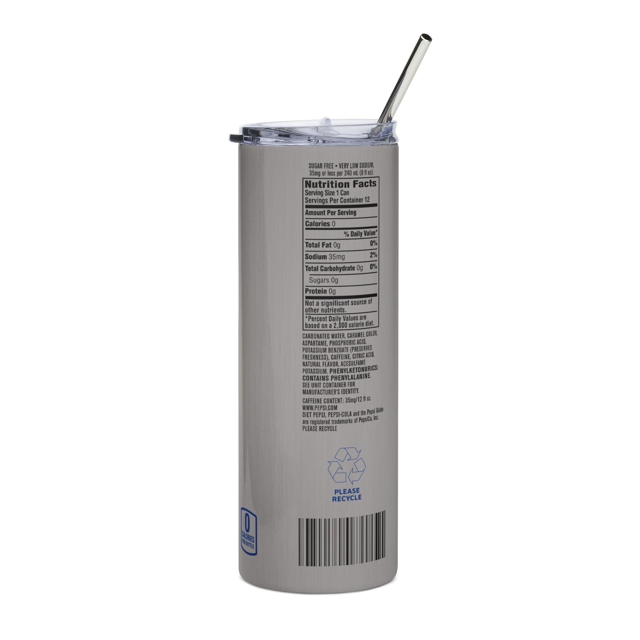 20oz Stainless Steel Tumbler — Retro Diet Soda Can Design