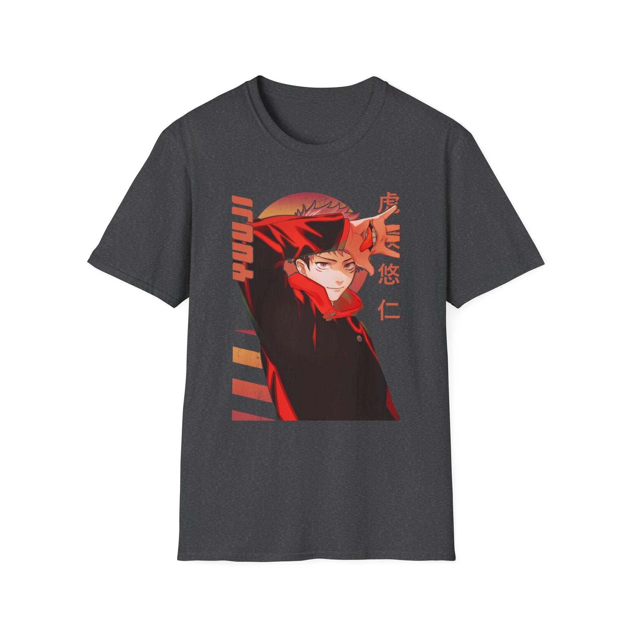 Anime Red Masked Boy T-Shirt — Japanese Text Graphic Tee