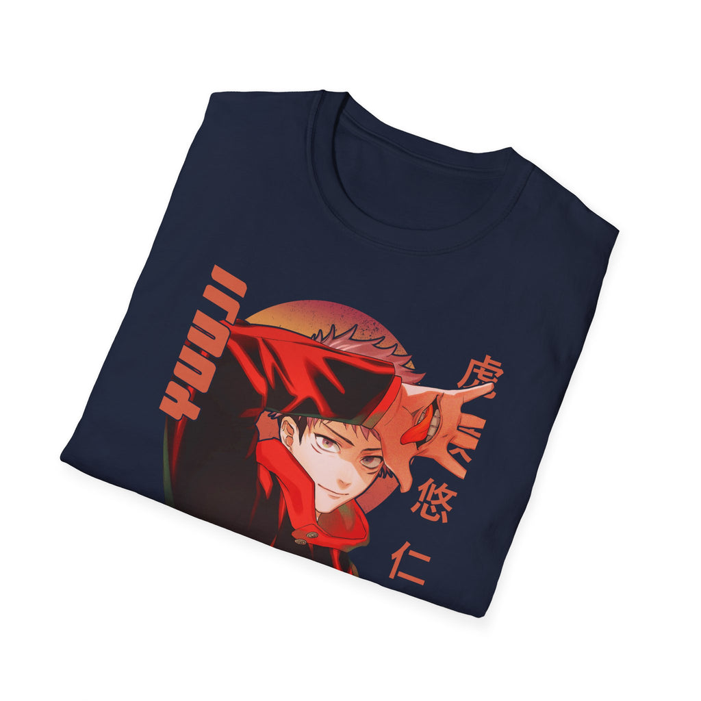 Anime Red Masked Boy T-Shirt — Japanese Text Graphic Tee