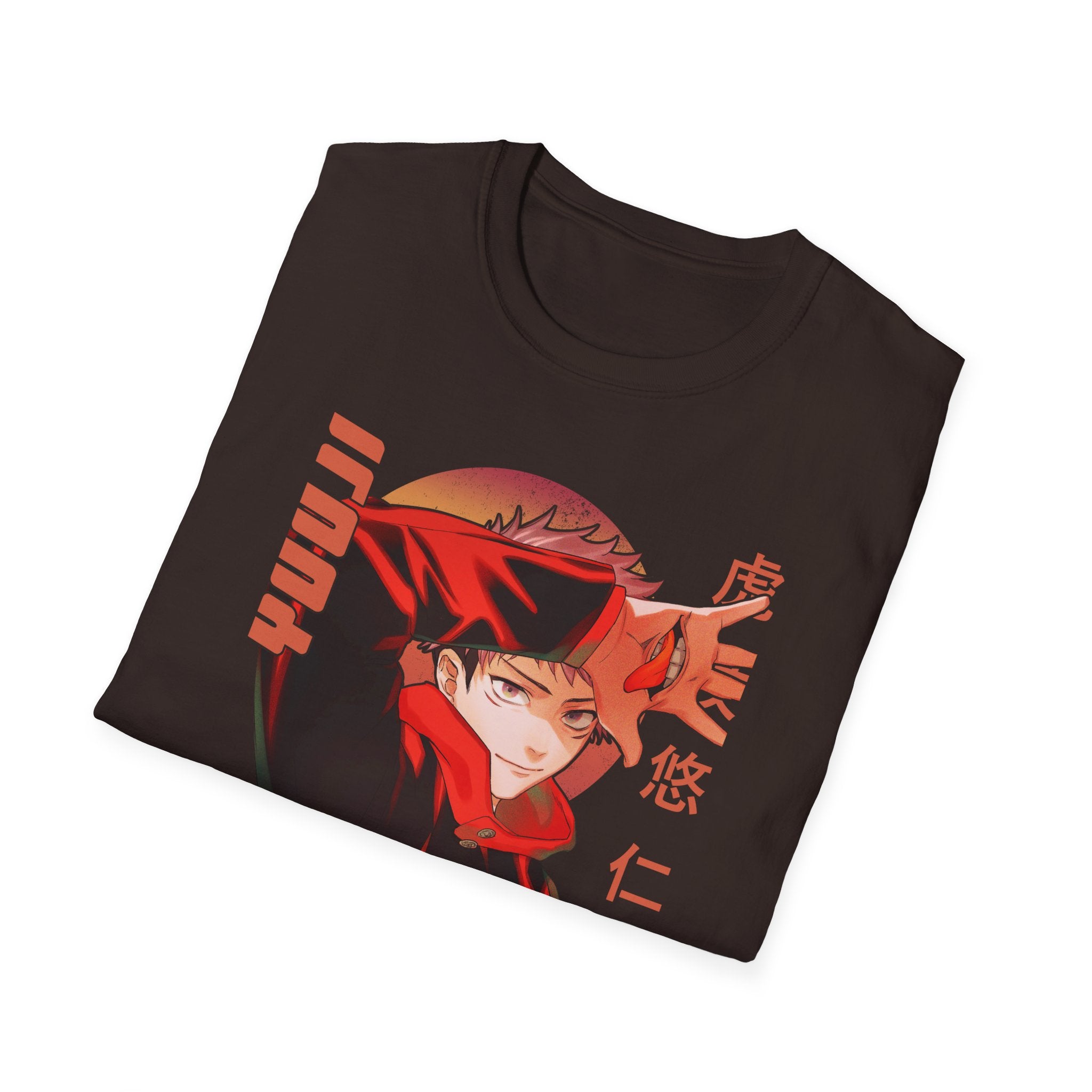 Anime Red Masked Boy T-Shirt — Japanese Text Graphic Tee
