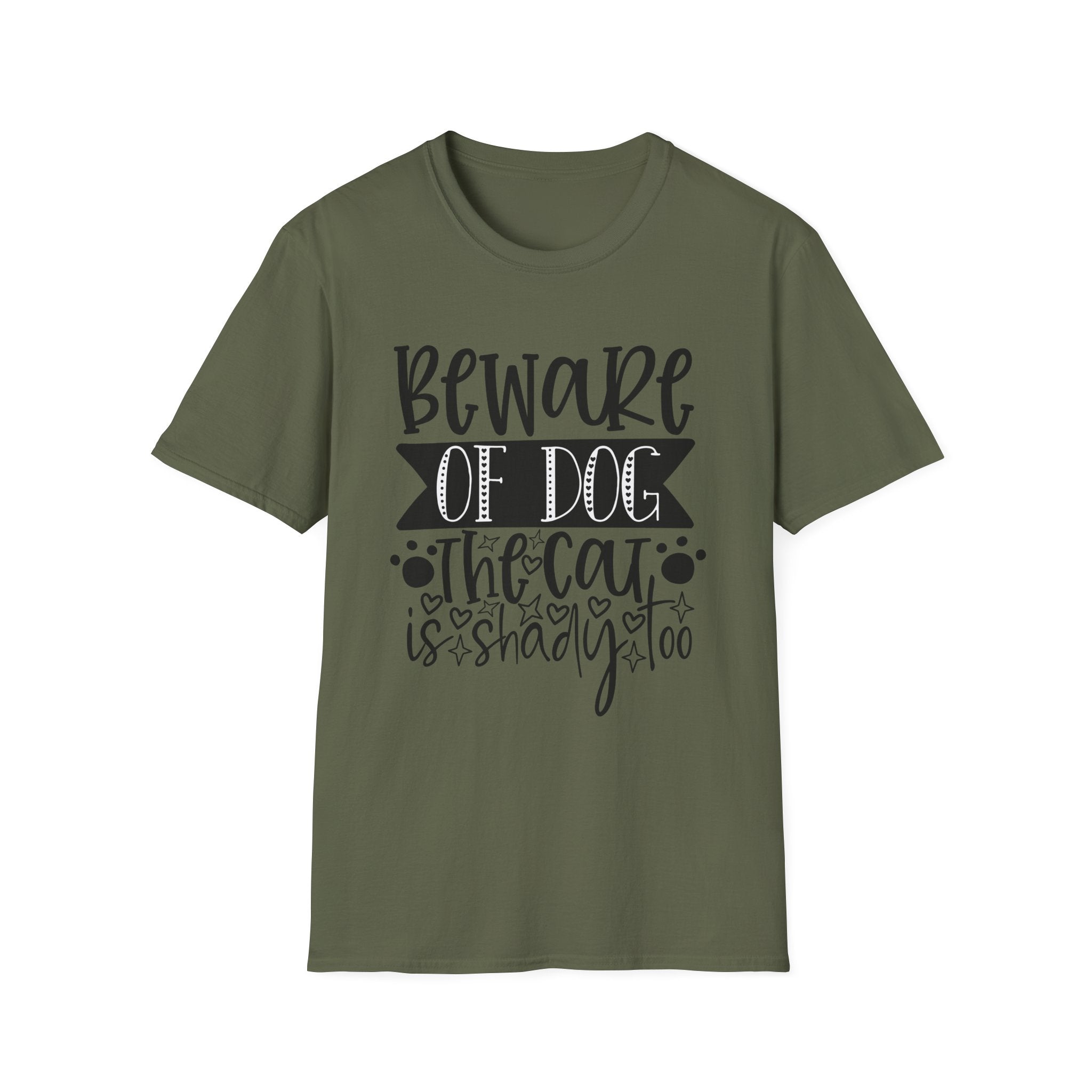 Beware of Dog, The Cat Is Shady Too T-Shirt