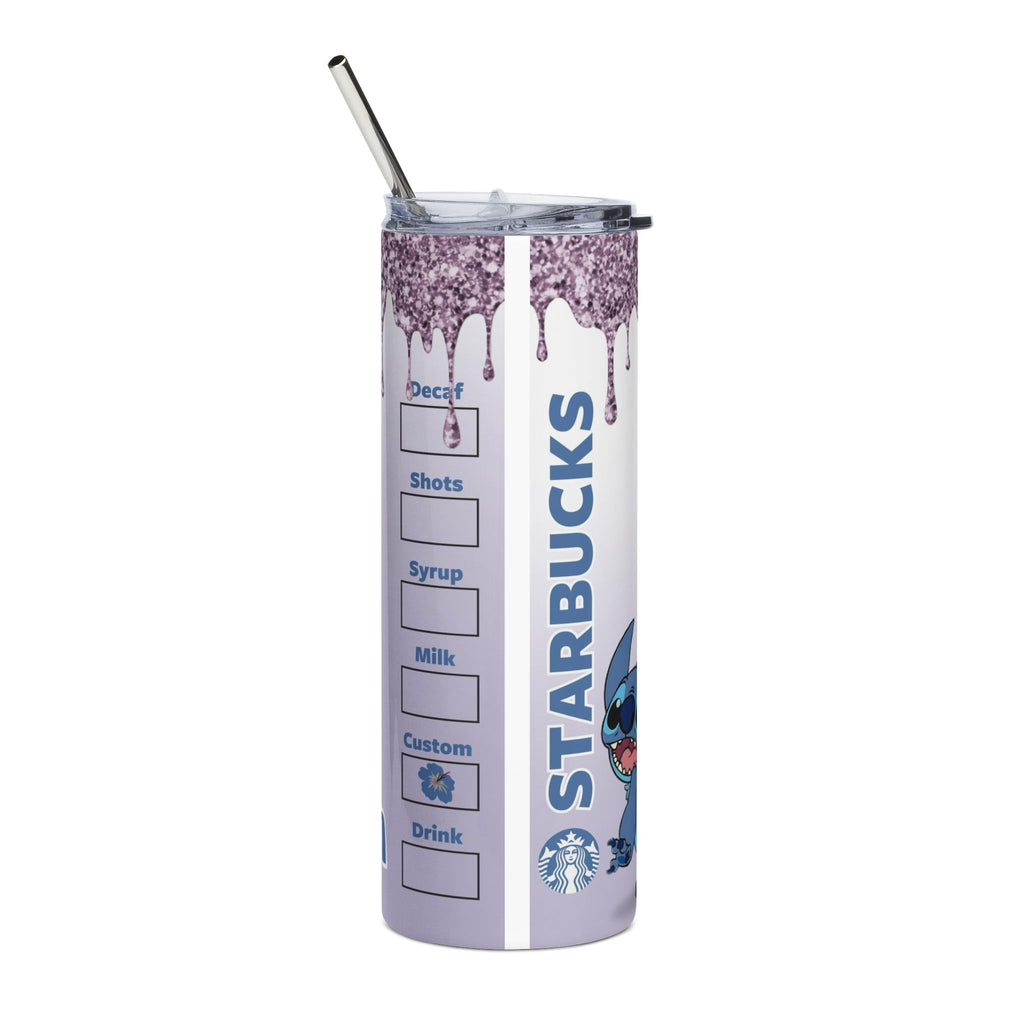 Stitch Coffee 20oz Stainless Steel Tumbler – Cute Cartoon Iced Coffee Design