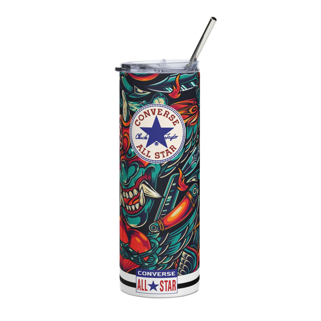 20oz Stainless Steel Tumbler — Colorful Tattoo-Inspired Converse All Star Design