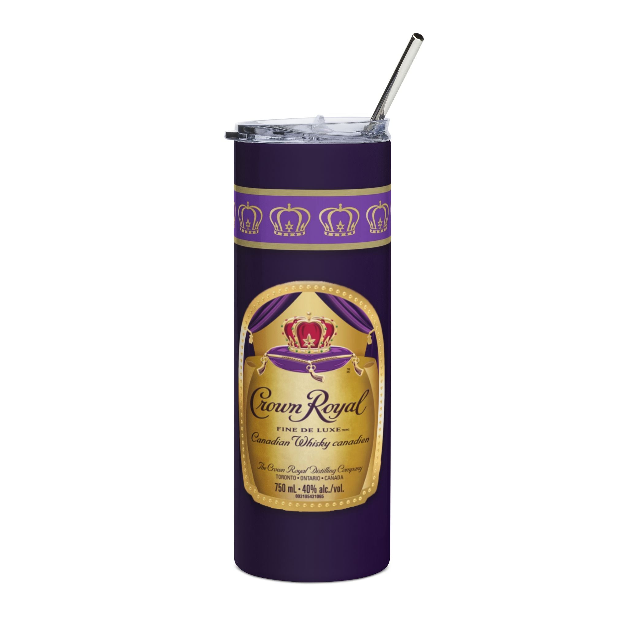 20oz Stainless Tumbler — Regal Purple Bottle Label Design