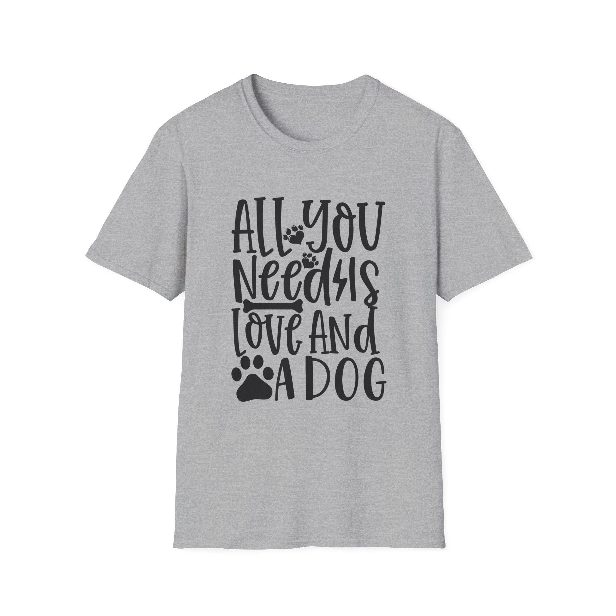 All You Need Is Love and a Dog T-Shirt — Cute Paw Print Dog Lover Tee