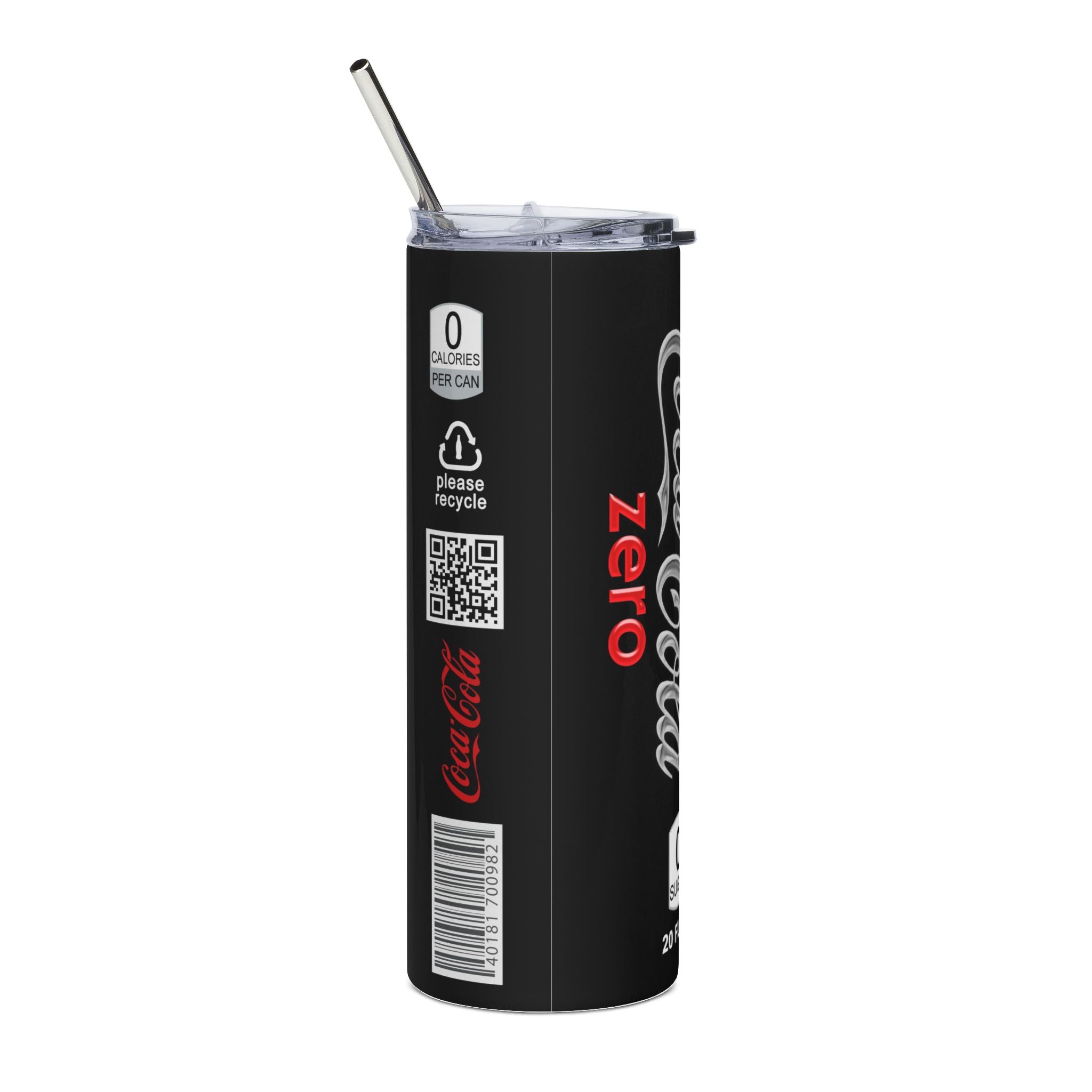 20oz Stainless Tumbler — Coca-Cola Zero Inspired Slim Travel Cup