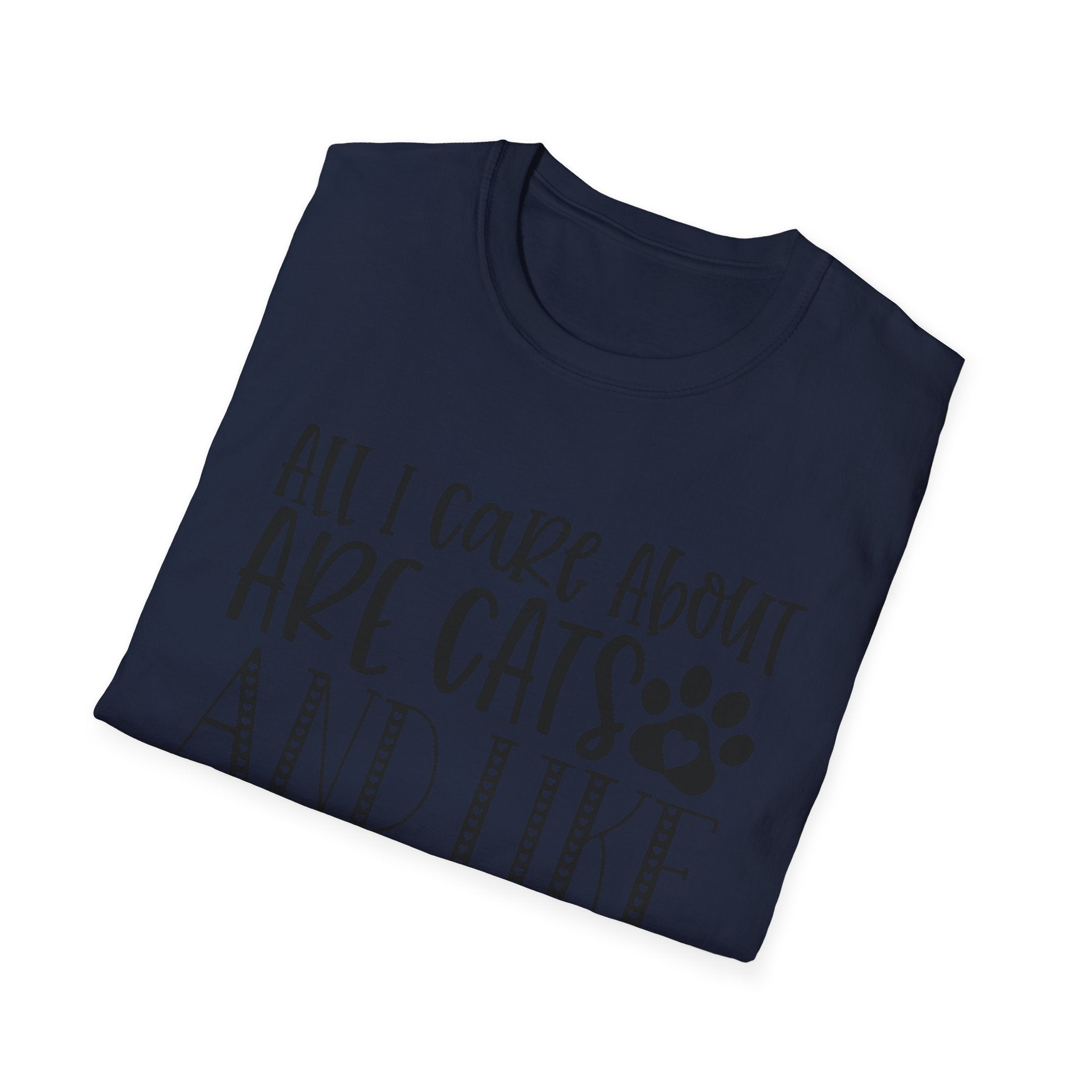 Cat Lover T-Shirt — “All I Care About Are Cats and Like 3 People” Graphic Tee
