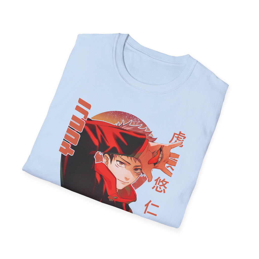 Anime Red Masked Boy T-Shirt — Japanese Text Graphic Tee