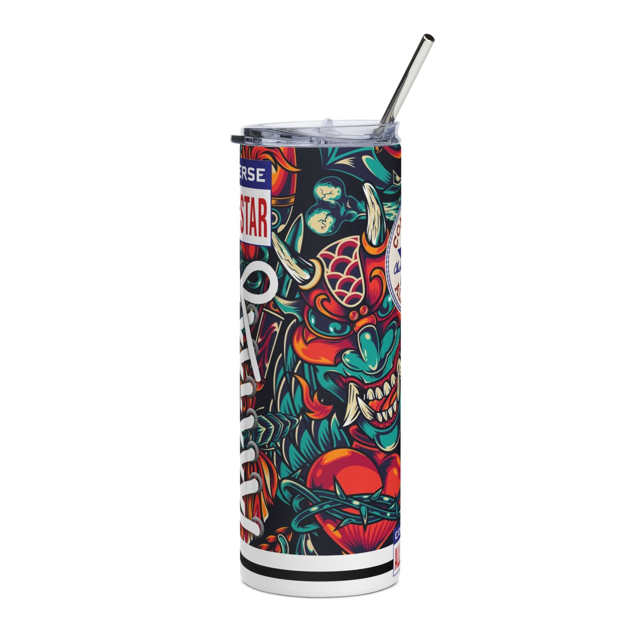 20oz Stainless Steel Tumbler — Colorful Tattoo-Inspired Converse All Star Design