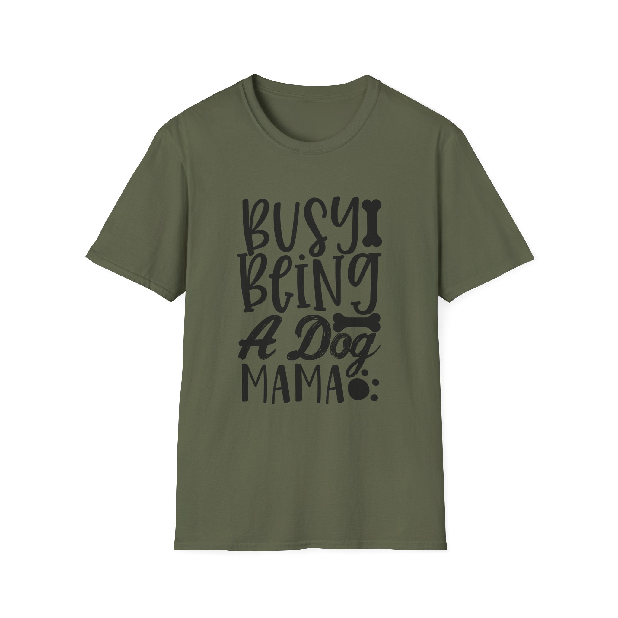 Dog Mama T-Shirt – "Busy Being a Dog Mama" Cute Paw Print Tee