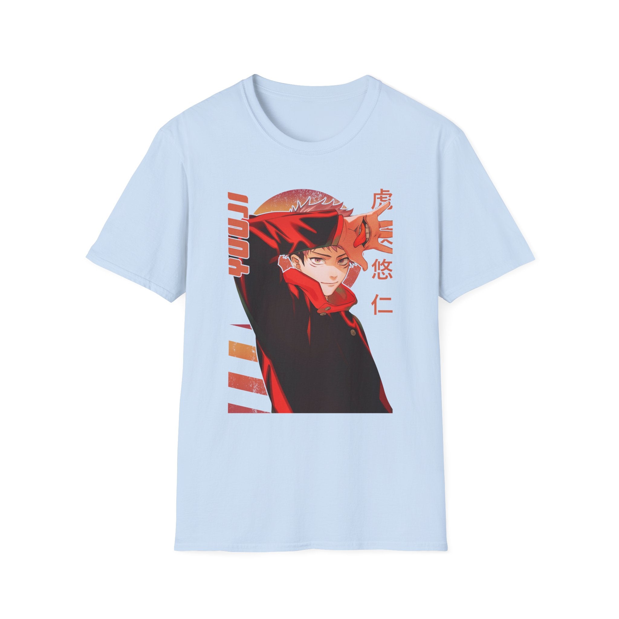 Anime Red Masked Boy T-Shirt — Japanese Text Graphic Tee