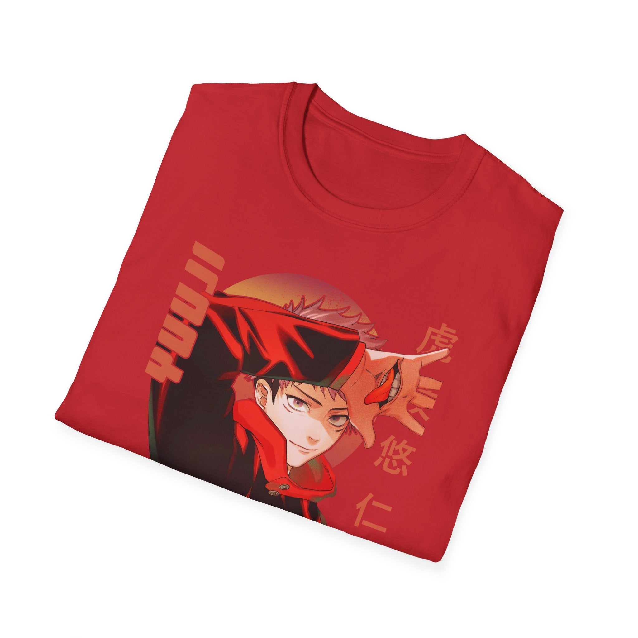 Anime Red Masked Boy T-Shirt — Japanese Text Graphic Tee
