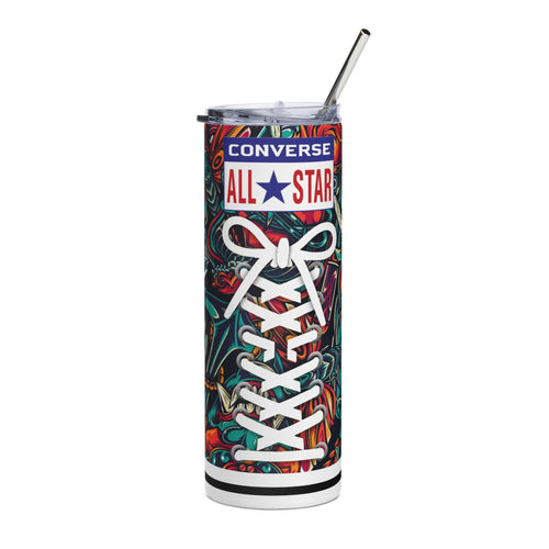 20oz Stainless Steel Tumbler — Colorful Tattoo-Inspired Converse All Star Design