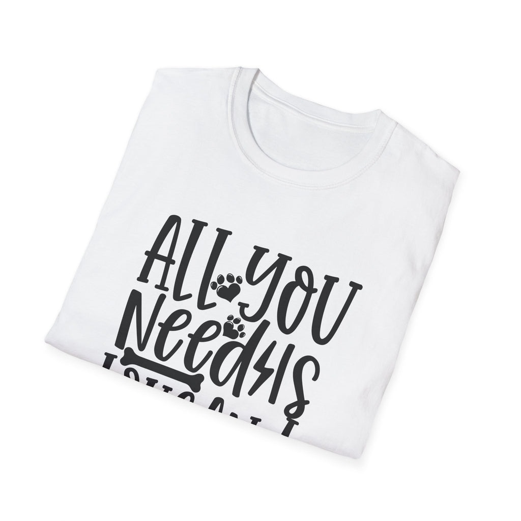 All You Need Is Love and a Dog T-Shirt — Cute Paw Print Dog Lover Tee