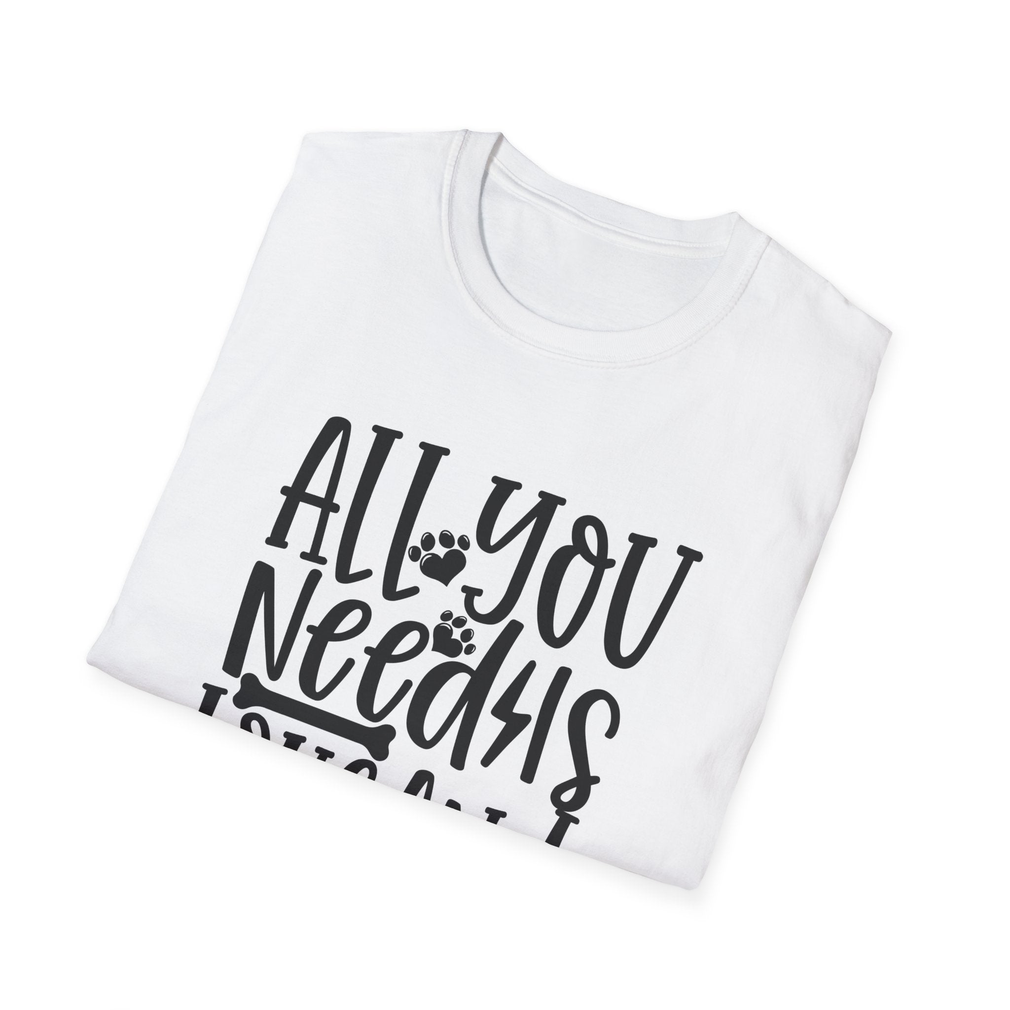 All You Need Is Love and a Dog T-Shirt — Cute Paw Print Dog Lover Tee