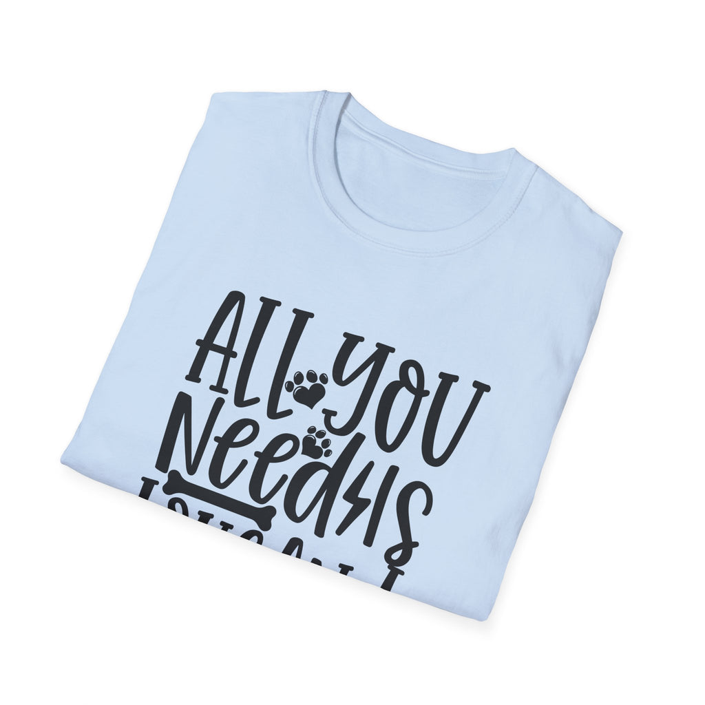 All You Need Is Love and a Dog T-Shirt — Cute Paw Print Dog Lover Tee