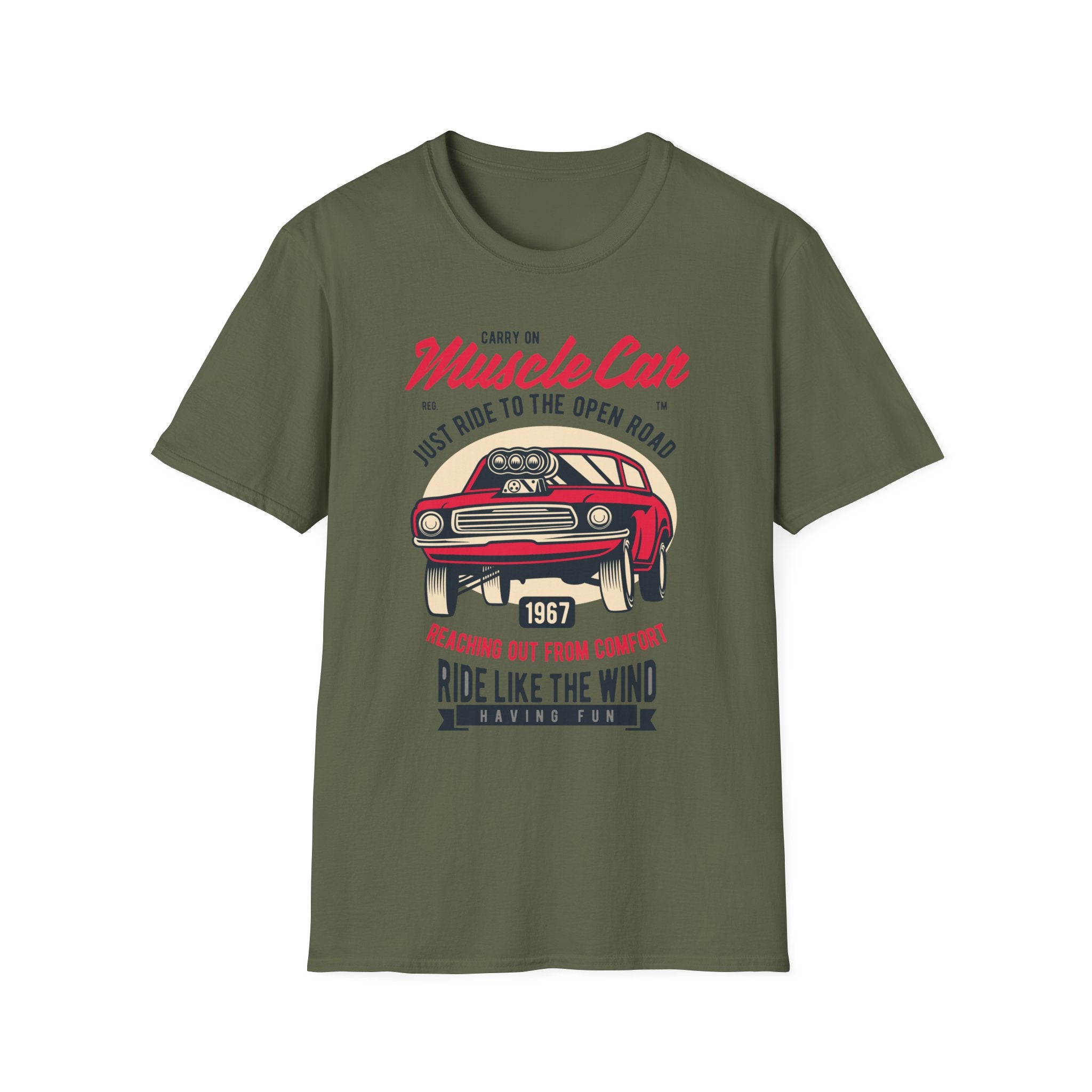 Muscle Car Vintage Tee — "Ride Like the Wind" Classic Car T-Shirt