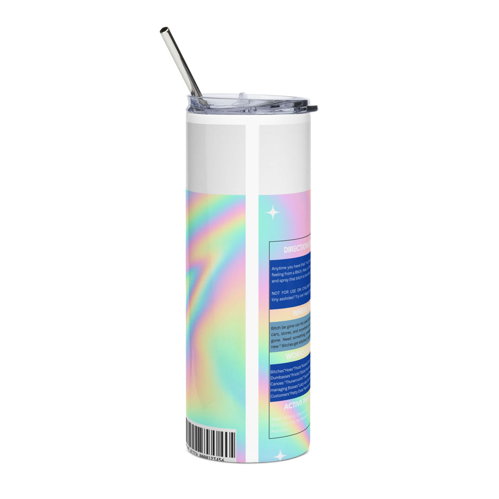 20oz Stainless Tumbler — 'Bitch Be Gone' Blueberry Scented Spray Design