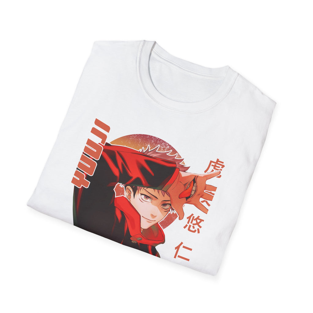 Anime Red Masked Boy T-Shirt — Japanese Text Graphic Tee