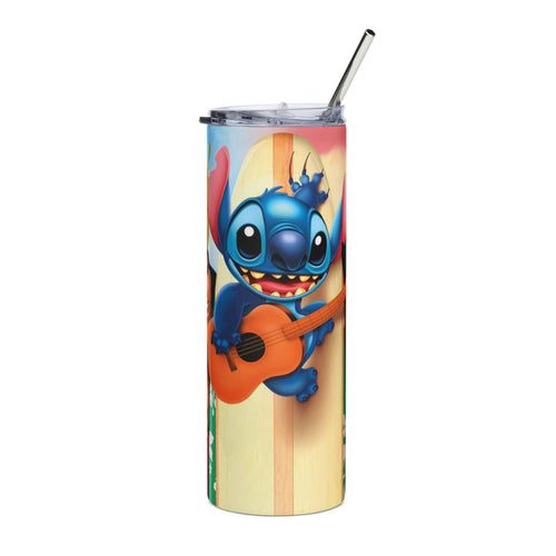 20oz Stainless Steel Tumbler — Playful Cartoon Character Design with Guitar