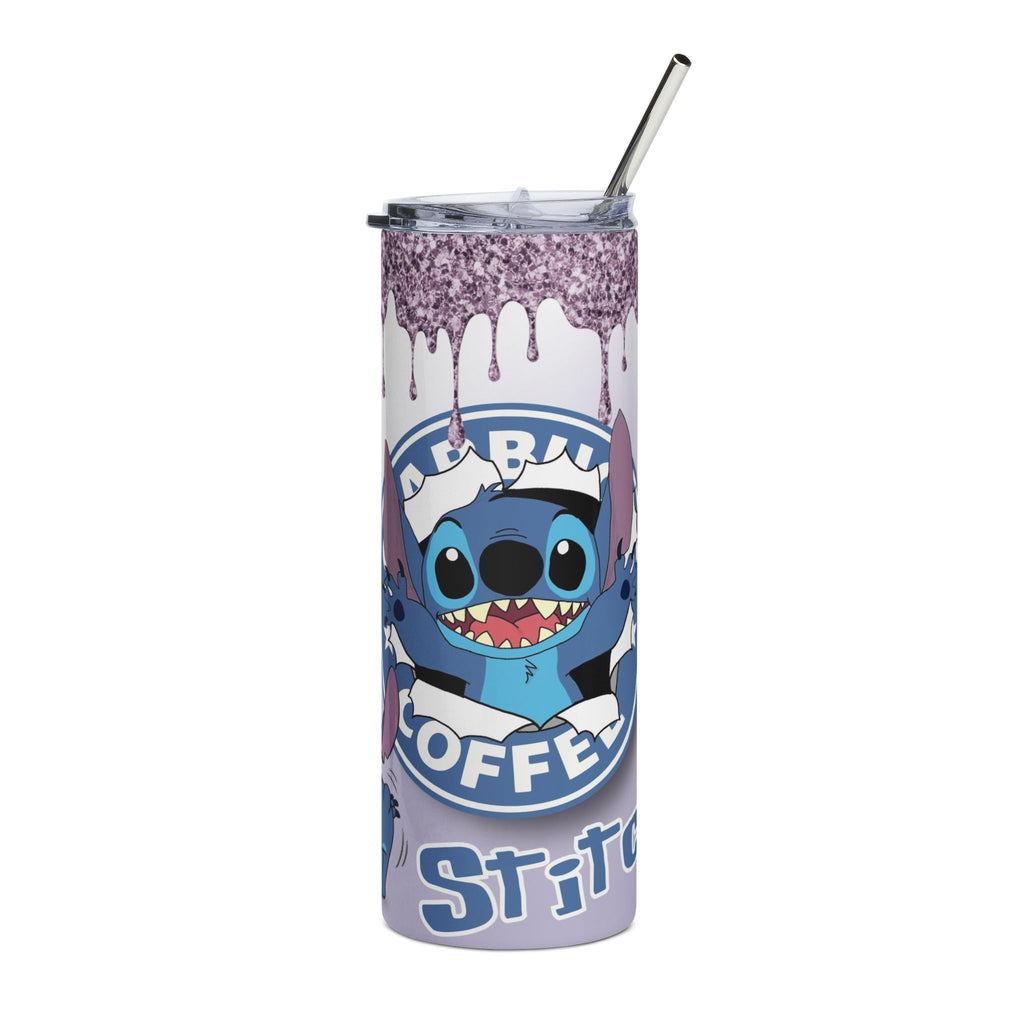 Stitch Coffee 20oz Stainless Steel Tumbler – Cute Cartoon Iced Coffee Design