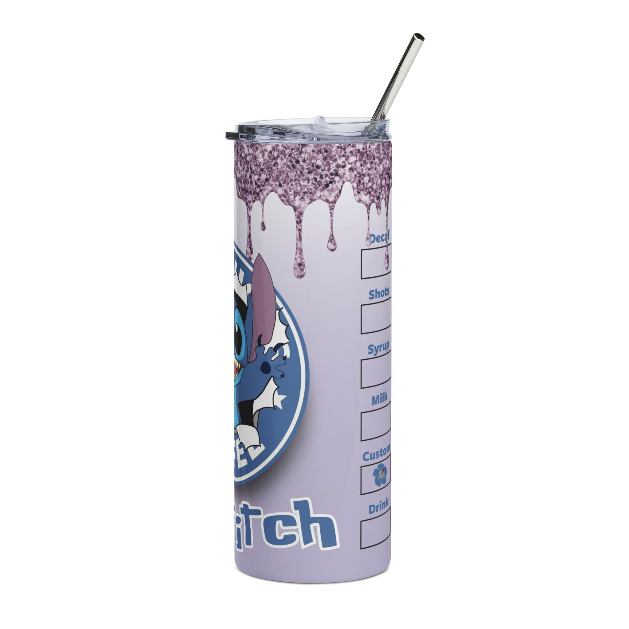 Stitch Coffee 20oz Stainless Steel Tumbler – Cute Cartoon Iced Coffee Design