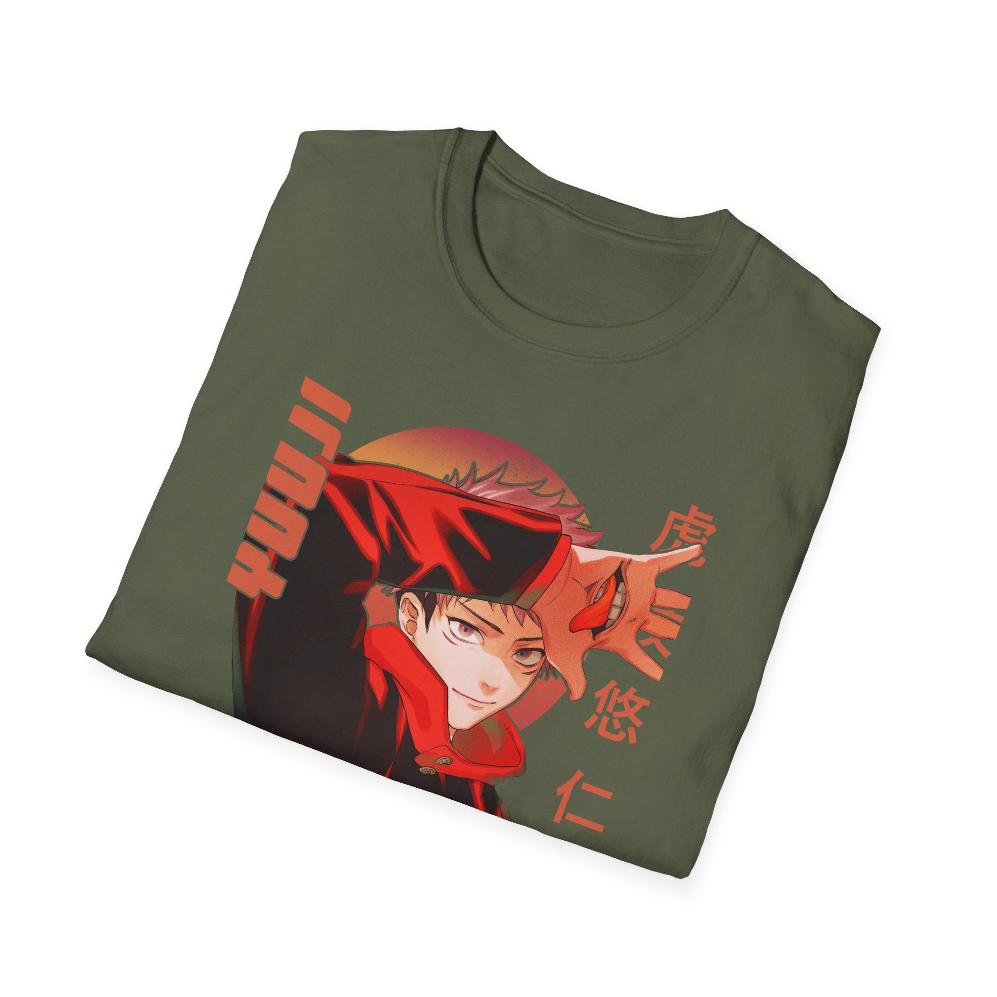 Anime Red Masked Boy T-Shirt — Japanese Text Graphic Tee