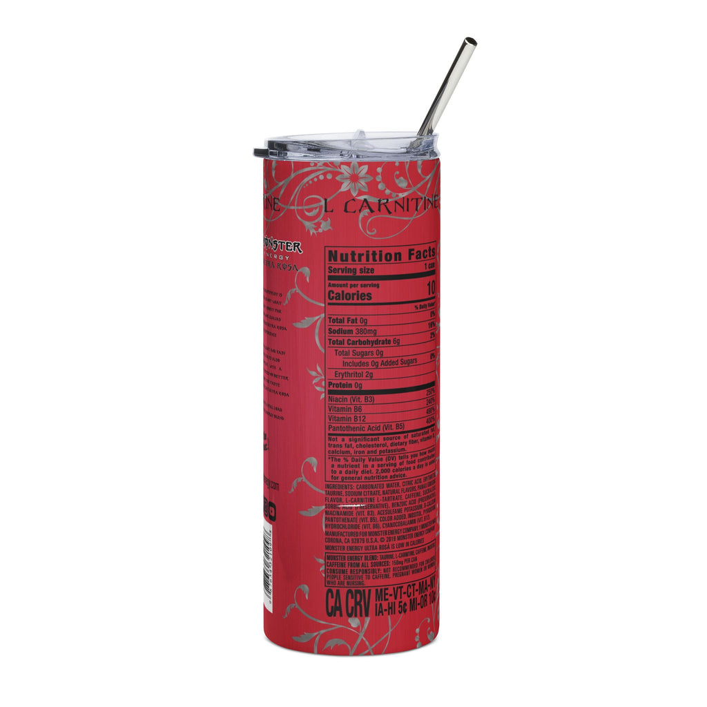 20oz Stainless Steel Tumbler – Pink Monster Energy Can Design (Zero Sugar)