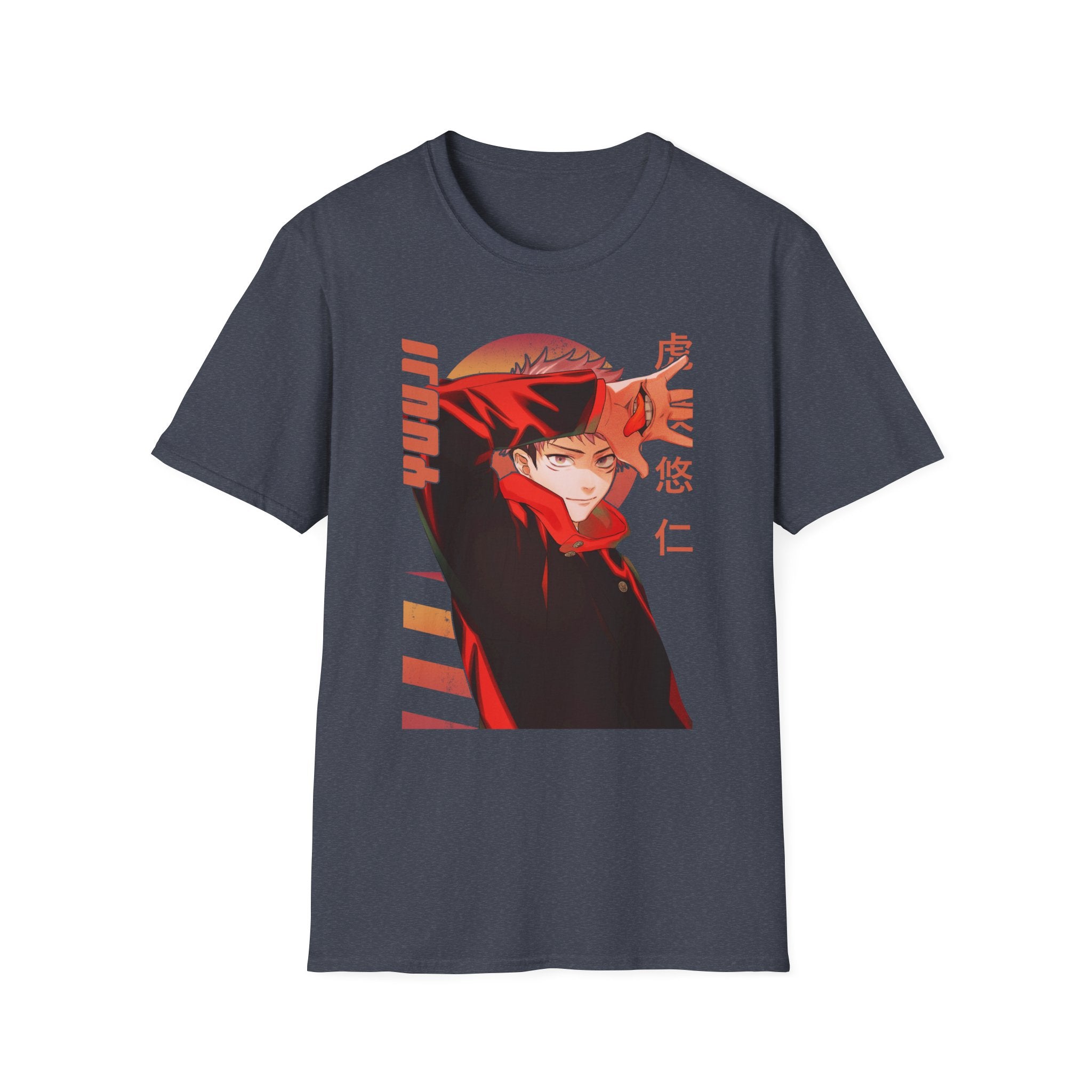 Anime Red Masked Boy T-Shirt — Japanese Text Graphic Tee