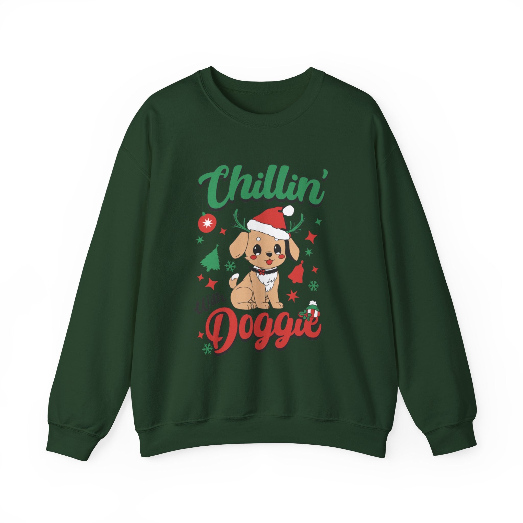 Chillin' With Doggie Christmas Sweatshirt