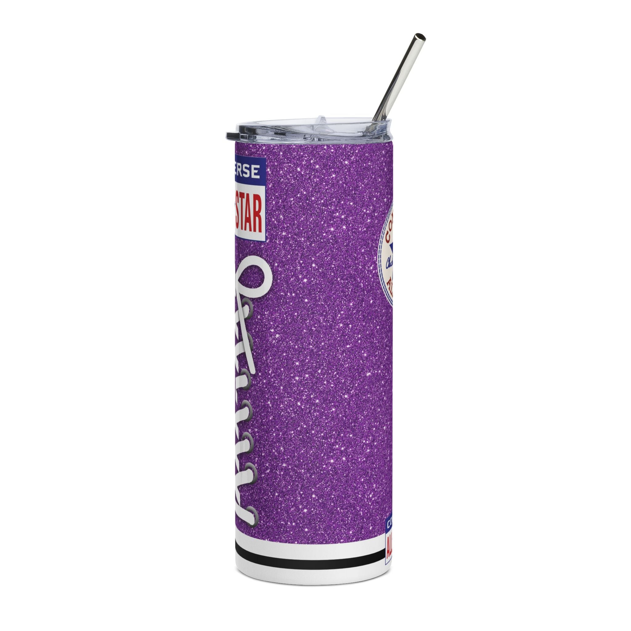 Converse All Star Purple Glitter 20oz Stainless Tumbler