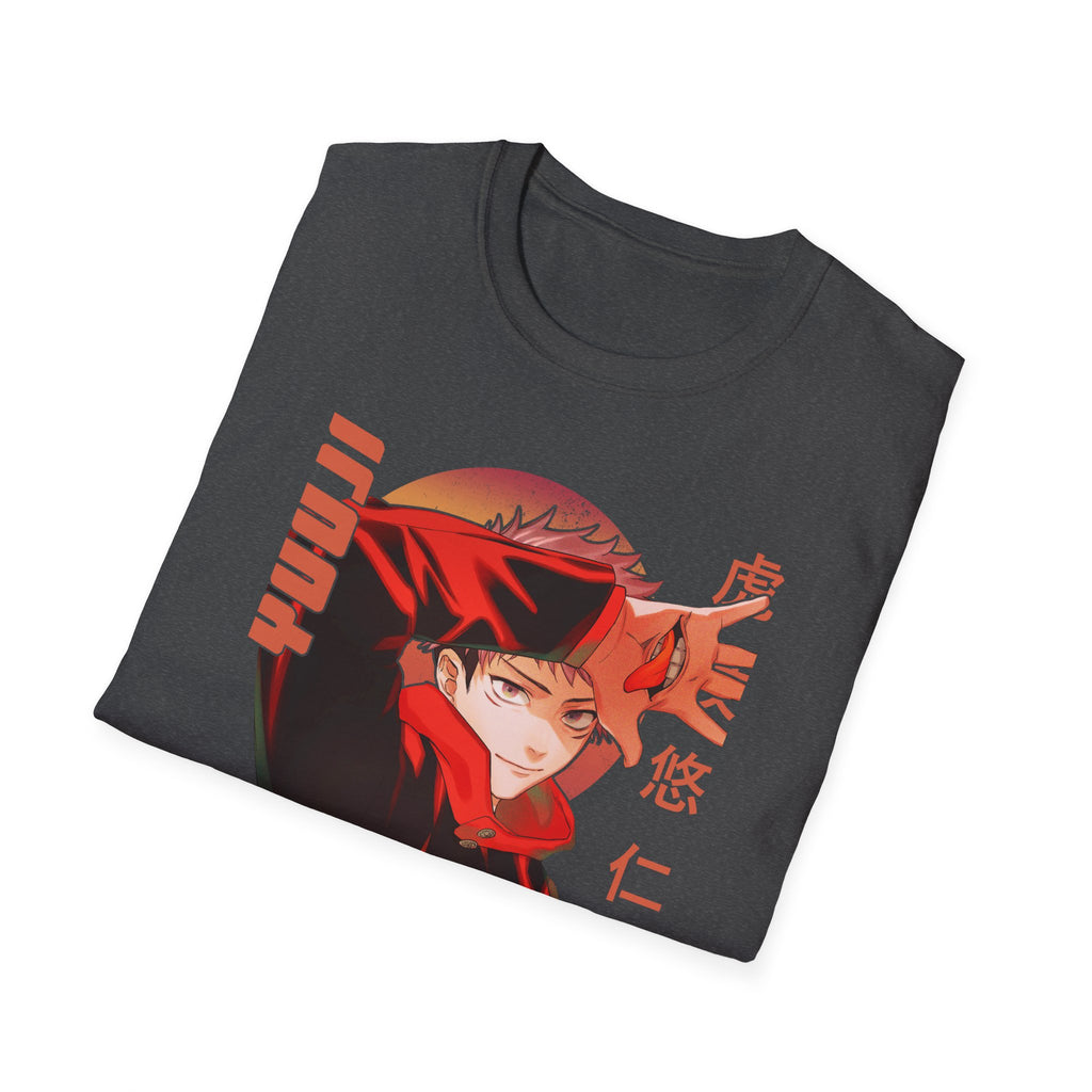 Anime Red Masked Boy T-Shirt — Japanese Text Graphic Tee
