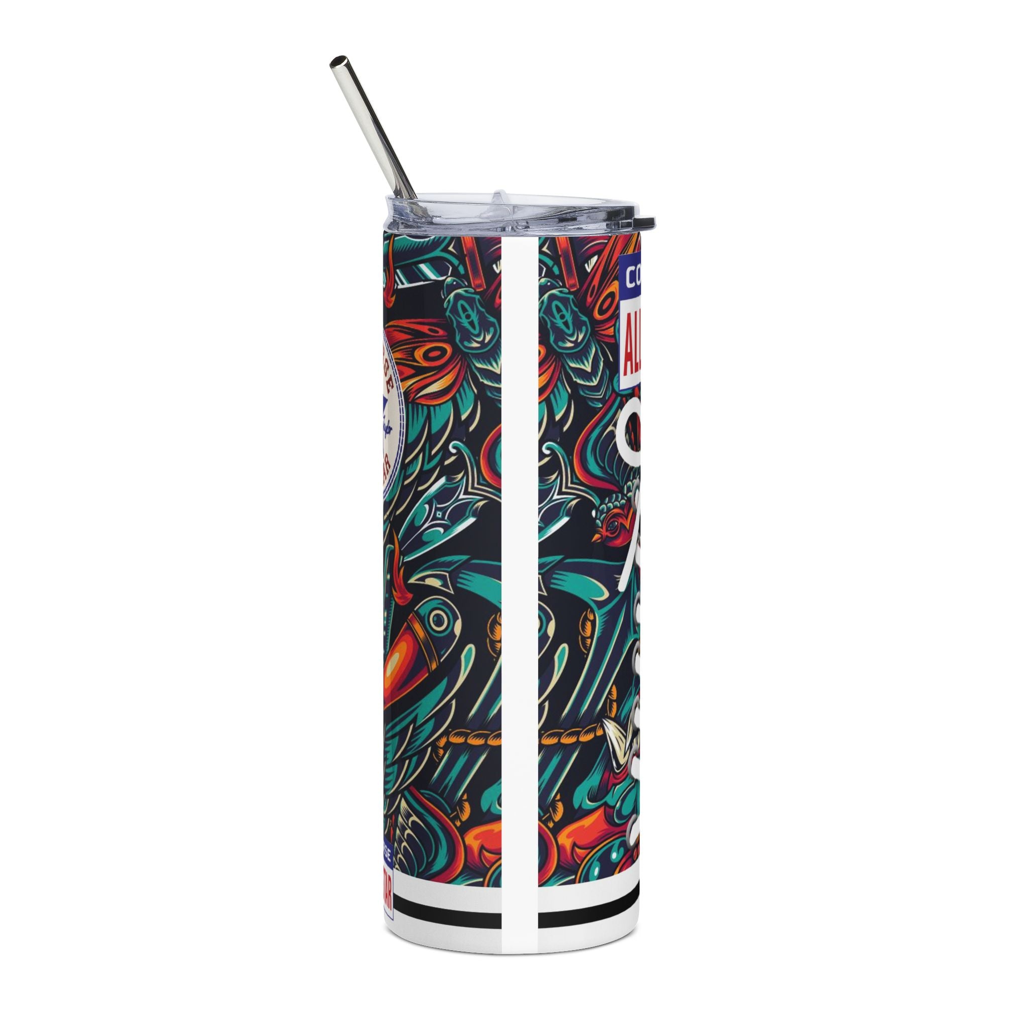 20oz Stainless Steel Tumbler — Colorful Tattoo-Inspired Converse All Star Design