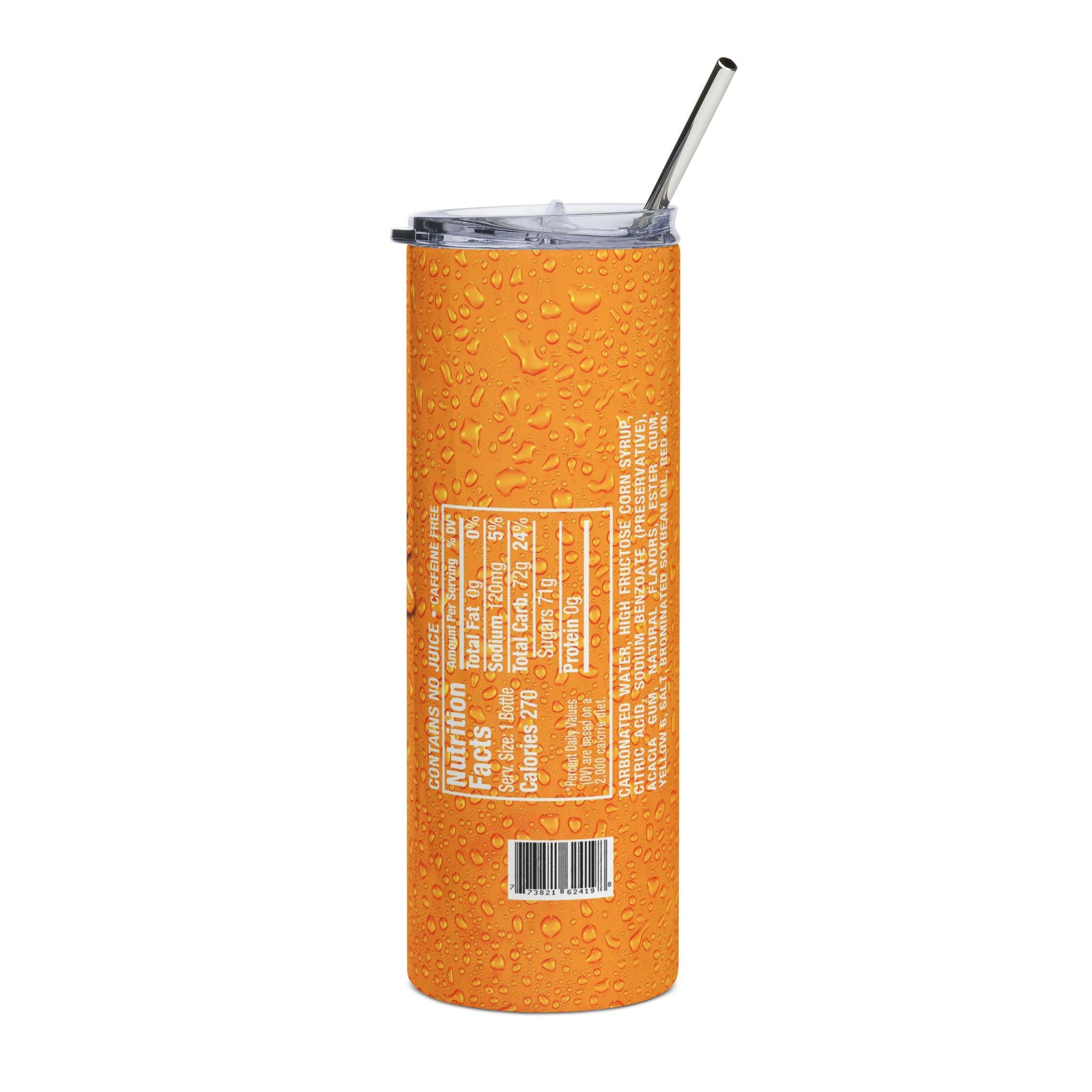 Tumbler - Orange Soda Crush Logo Slim 20oz Stainless Steel Tumbler