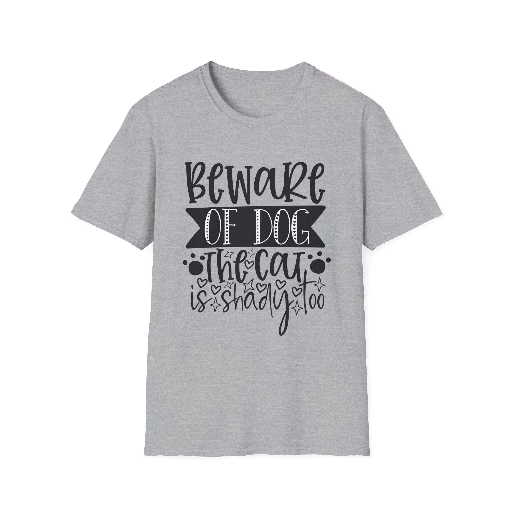 Beware of Dog, The Cat Is Shady Too T-Shirt