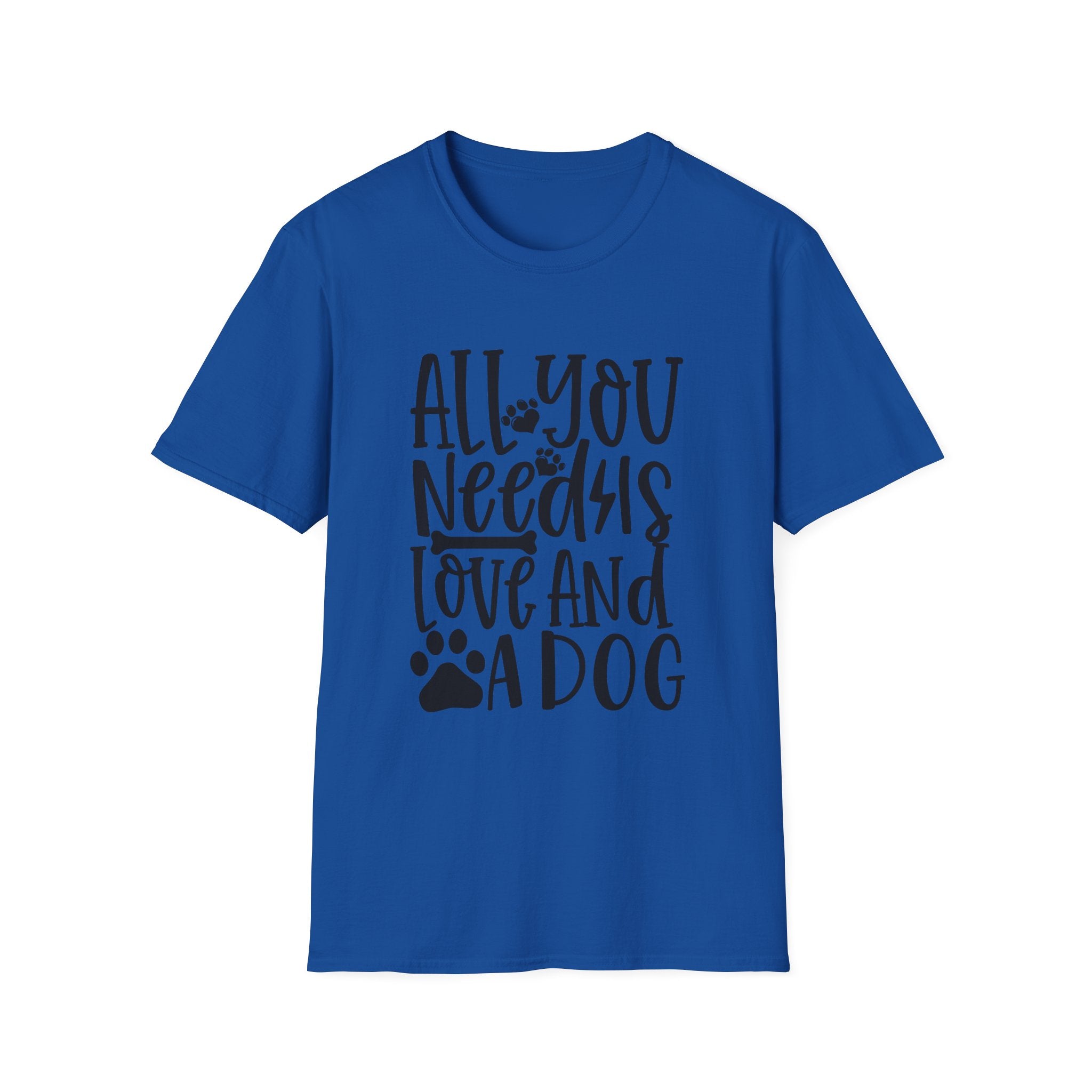 All You Need Is Love and a Dog T-Shirt — Cute Paw Print Dog Lover Tee