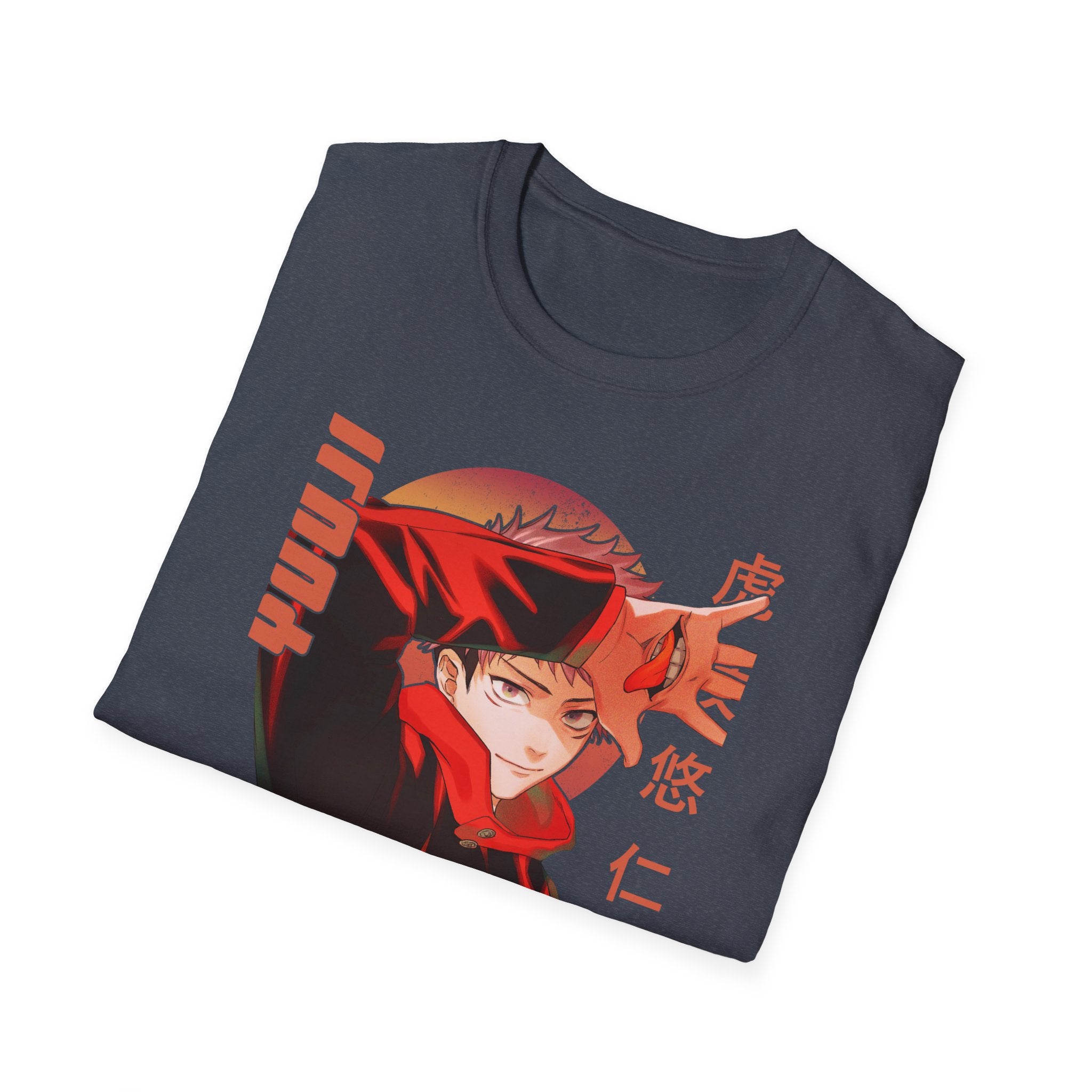 Anime Red Masked Boy T-Shirt — Japanese Text Graphic Tee