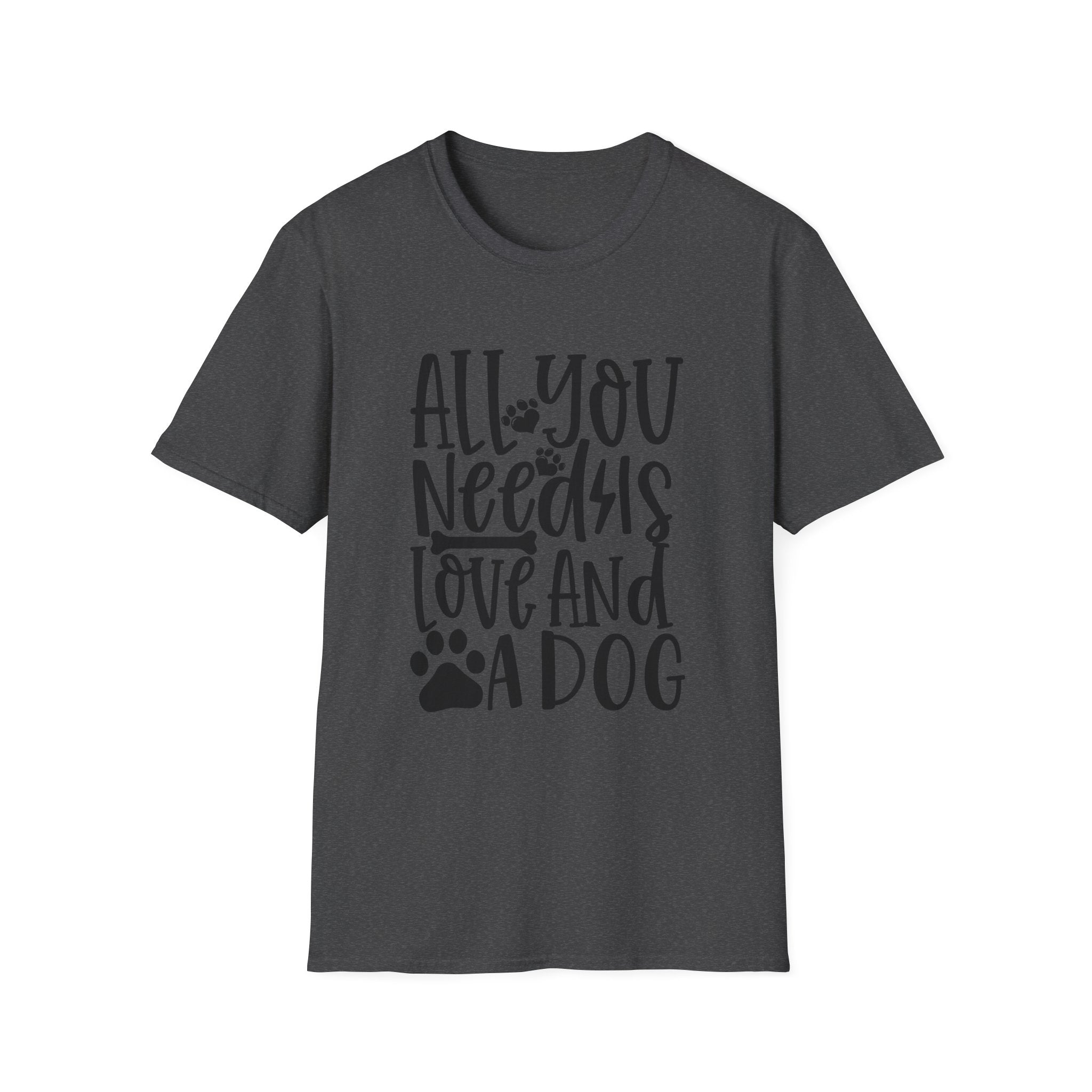 All You Need Is Love and a Dog T-Shirt — Cute Paw Print Dog Lover Tee