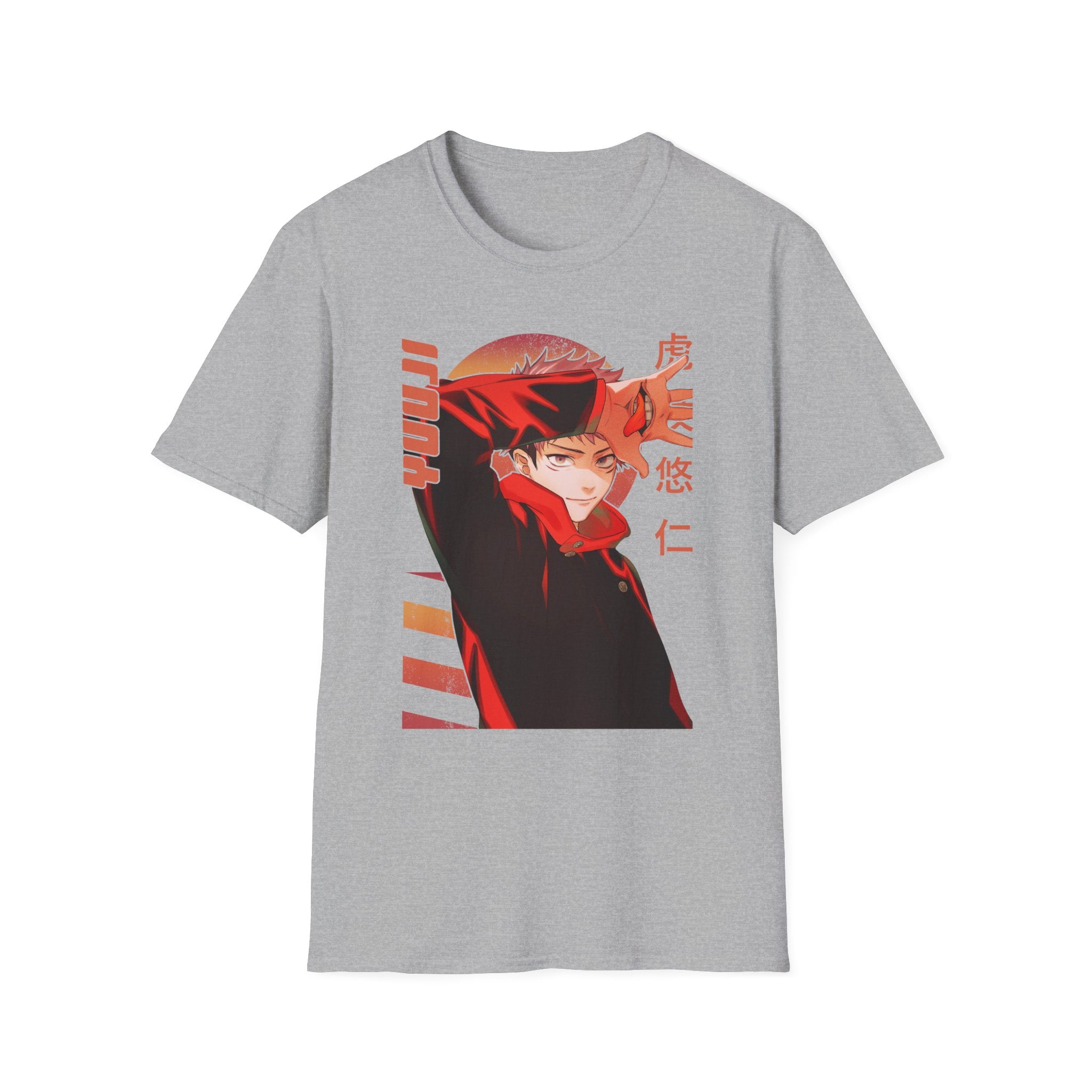 Anime Red Masked Boy T-Shirt — Japanese Text Graphic Tee