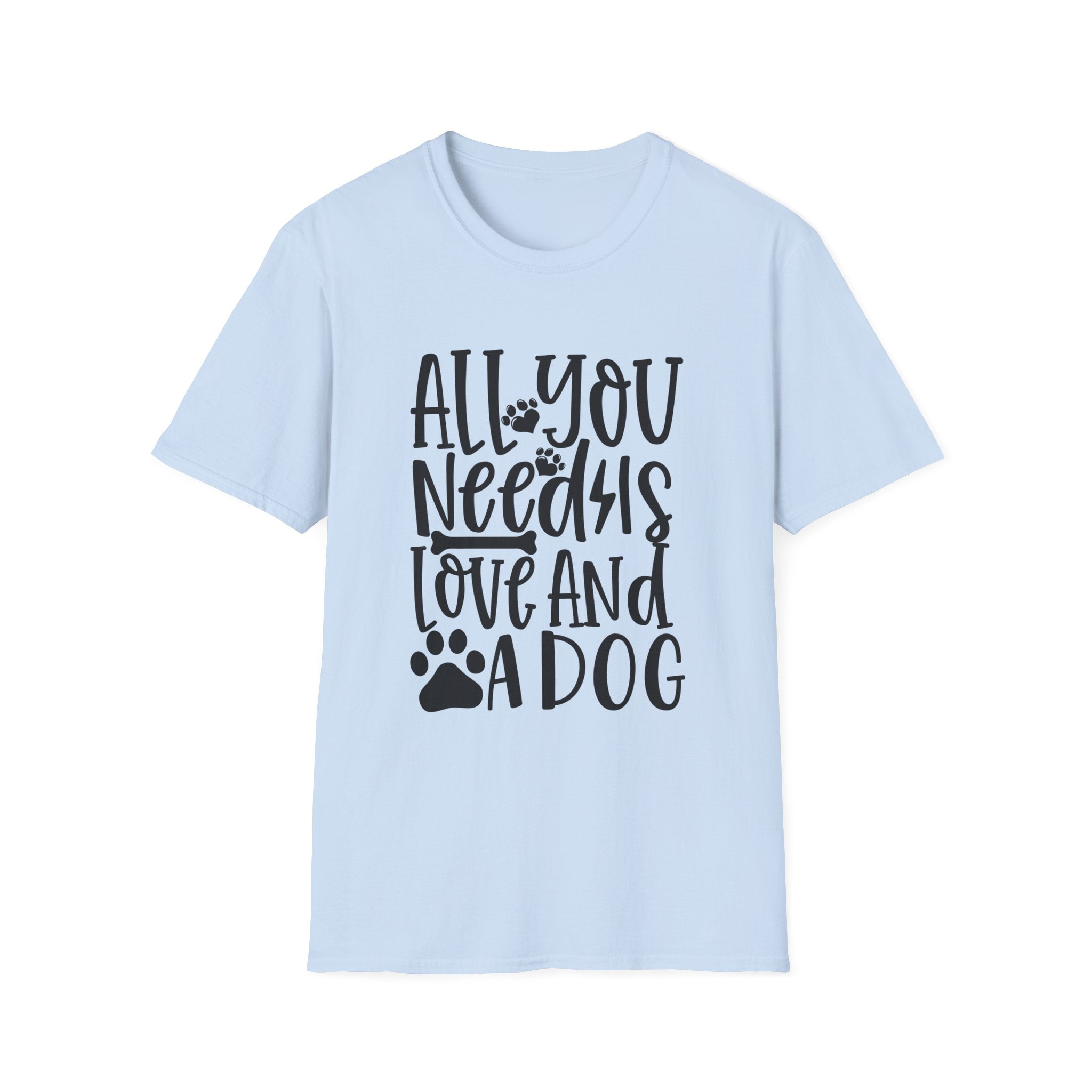 All You Need Is Love and a Dog T-Shirt — Cute Paw Print Dog Lover Tee