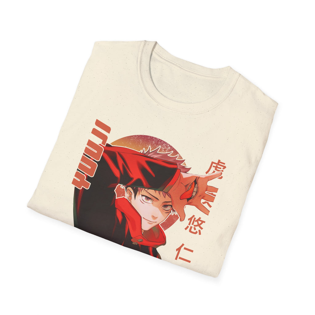 Anime Red Masked Boy T-Shirt — Japanese Text Graphic Tee